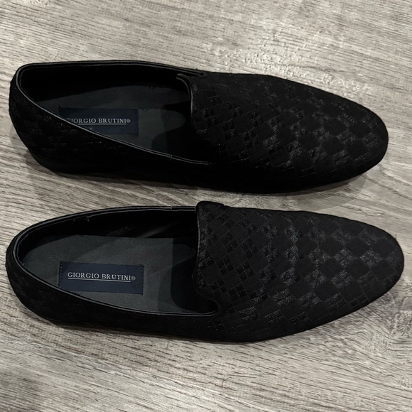 MENS GIORGIO BRUTINI JACQUARD BLACK SMOKING LOAFERS 8.5 main image 14